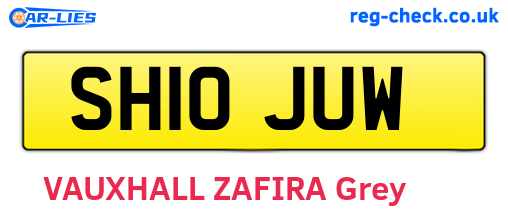 SH10JUW are the vehicle registration plates.