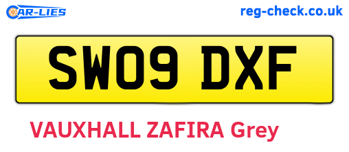 SW09DXF are the vehicle registration plates.