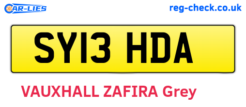 SY13HDA are the vehicle registration plates.