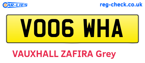 VO06WHA are the vehicle registration plates.