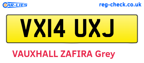 VX14UXJ are the vehicle registration plates.
