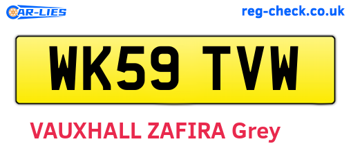 WK59TVW are the vehicle registration plates.
