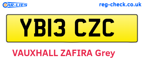 YB13CZC are the vehicle registration plates.