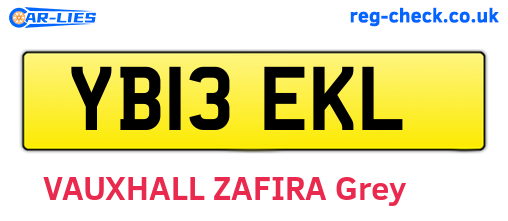 YB13EKL are the vehicle registration plates.