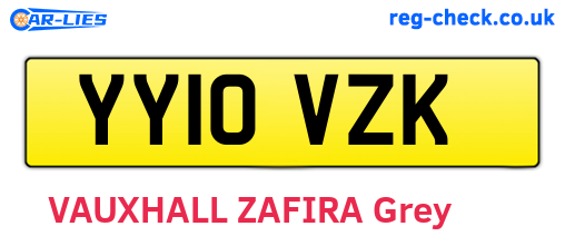 YY10VZK are the vehicle registration plates.