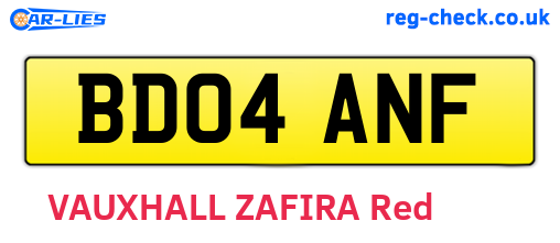 BD04ANF are the vehicle registration plates.