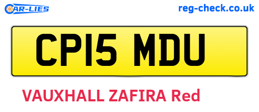 CP15MDU are the vehicle registration plates.