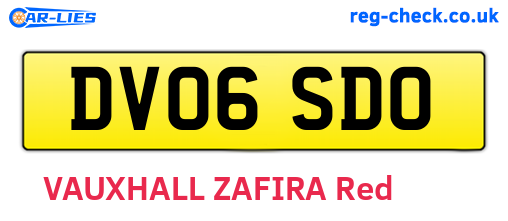 DV06SDO are the vehicle registration plates.