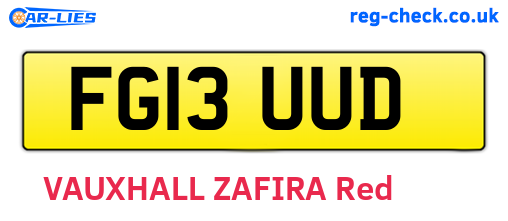 FG13UUD are the vehicle registration plates.