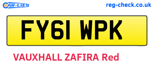 FY61WPK are the vehicle registration plates.