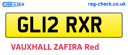 GL12RXR are the vehicle registration plates.
