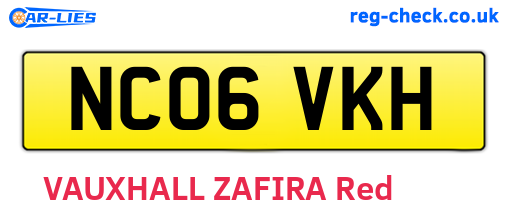 NC06VKH are the vehicle registration plates.