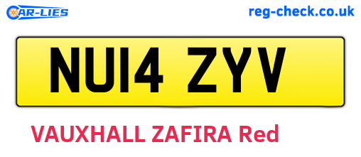 NU14ZYV are the vehicle registration plates.