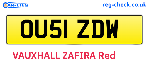 OU51ZDW are the vehicle registration plates.