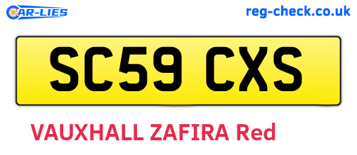 SC59CXS are the vehicle registration plates.