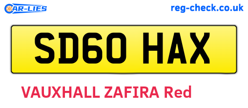 SD60HAX are the vehicle registration plates.