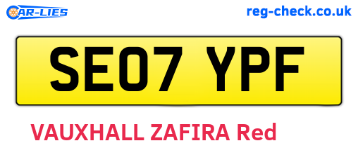 SE07YPF are the vehicle registration plates.
