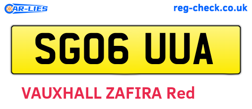 SG06UUA are the vehicle registration plates.