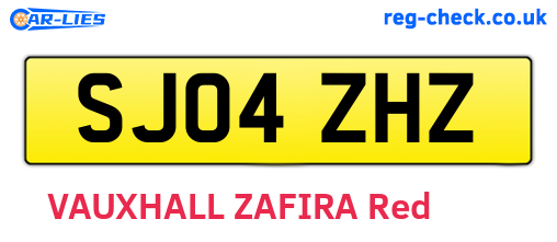 SJ04ZHZ are the vehicle registration plates.