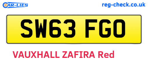 SW63FGO are the vehicle registration plates.