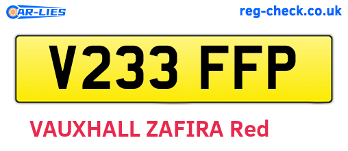 V233FFP are the vehicle registration plates.
