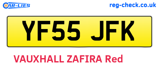 YF55JFK are the vehicle registration plates.