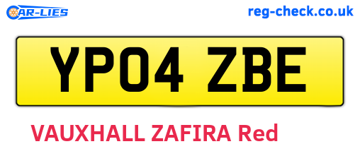YP04ZBE are the vehicle registration plates.