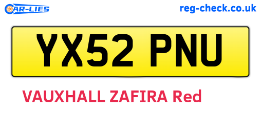 YX52PNU are the vehicle registration plates.