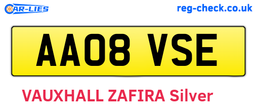 AA08VSE are the vehicle registration plates.