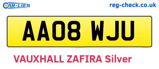 AA08WJU are the vehicle registration plates.