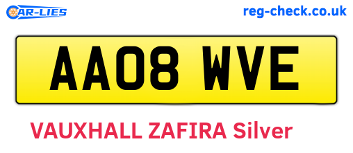 AA08WVE are the vehicle registration plates.