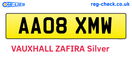 AA08XMW are the vehicle registration plates.