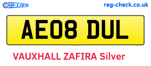 AE08DUL are the vehicle registration plates.