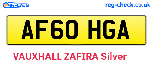 AF60HGA are the vehicle registration plates.