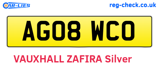 AG08WCO are the vehicle registration plates.