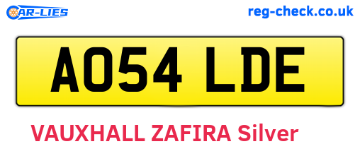 AO54LDE are the vehicle registration plates.