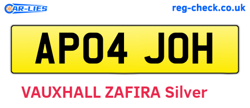 AP04JOH are the vehicle registration plates.