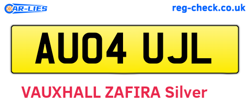 AU04UJL are the vehicle registration plates.