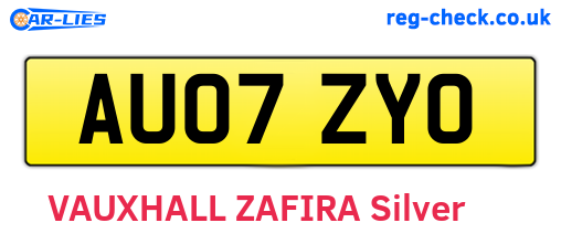 AU07ZYO are the vehicle registration plates.