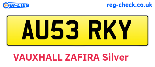 AU53RKY are the vehicle registration plates.