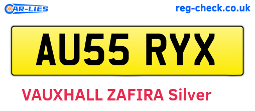 AU55RYX are the vehicle registration plates.