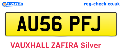 AU56PFJ are the vehicle registration plates.