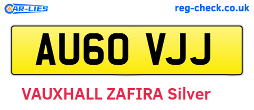AU60VJJ are the vehicle registration plates.
