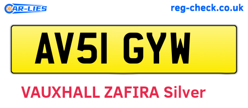 AV51GYW are the vehicle registration plates.