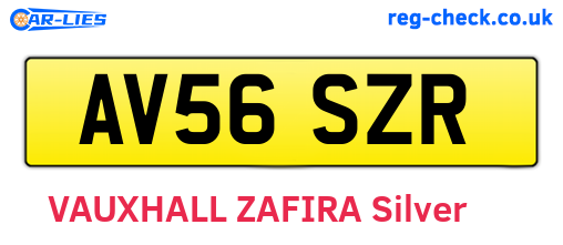 AV56SZR are the vehicle registration plates.