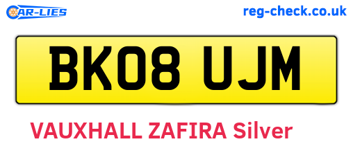 BK08UJM are the vehicle registration plates.