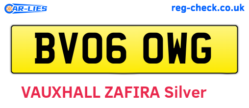 BV06OWG are the vehicle registration plates.