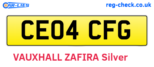 CE04CFG are the vehicle registration plates.