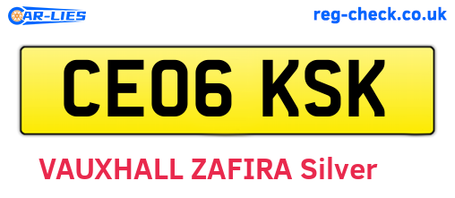 CE06KSK are the vehicle registration plates.