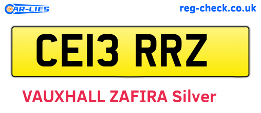 CE13RRZ are the vehicle registration plates.